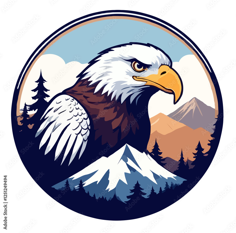 Obraz premium Eagle Vector Art Animal Modern Urban Graphic Illustration