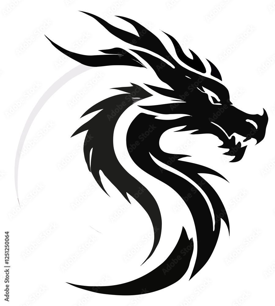 Obraz premium Dragon Vector Art Animal Modern Urban Graphic Illustration