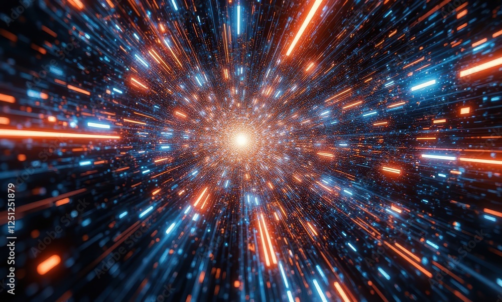Abstract digital explosion of light Abstract digital explosion of light