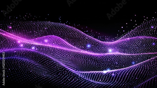 Obraz na płótnie Abstract Glowing Dotted Wave Pattern Background w salonie