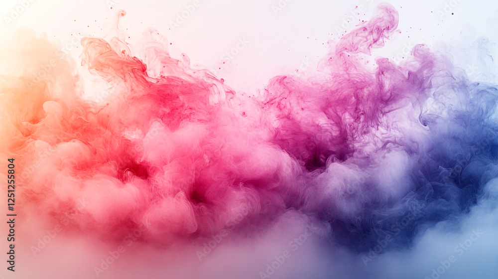 Colorful smoke clouds swirling in a vibrant pattern against a soft background Colorful smoke clouds swirling in a vibrant pattern against a soft background