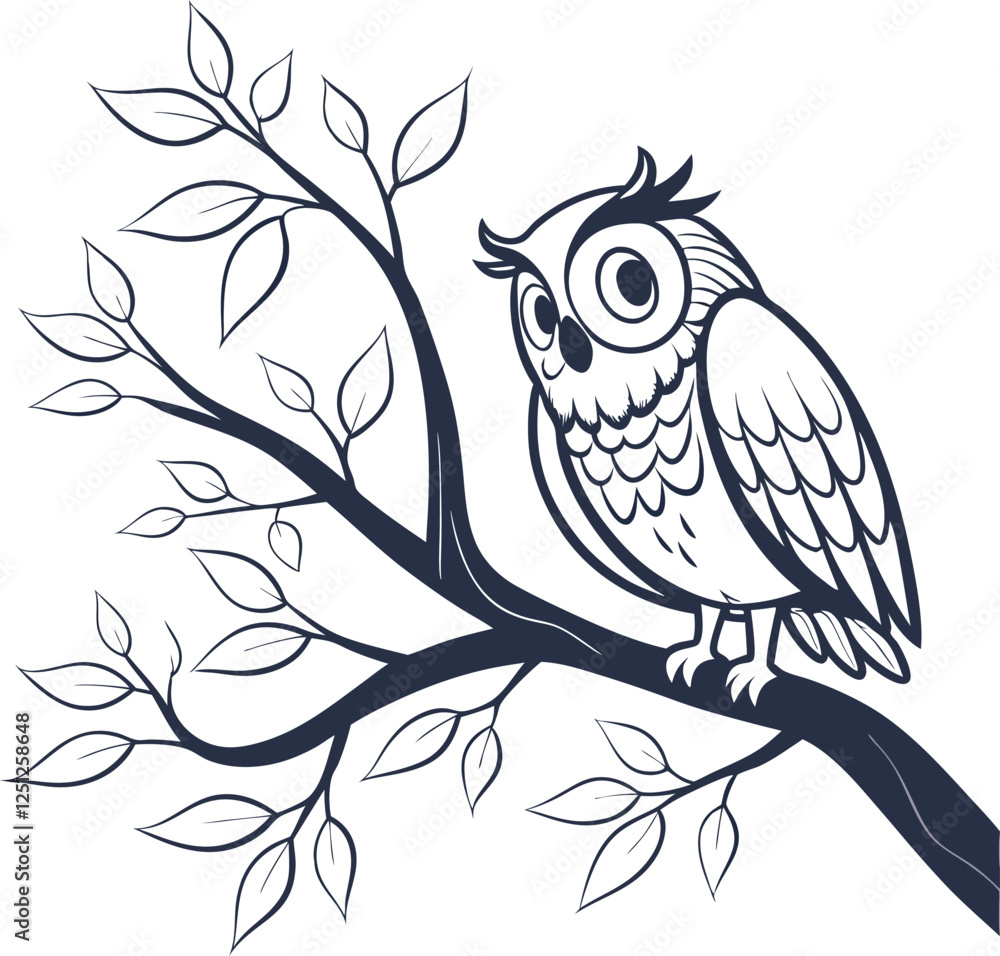 Obraz premium vector illustration of an owl