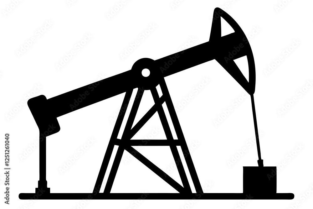 Oil pump jack Silhouette Vector art, Pump jack black Clip art, petrol pumpjack flat vector icon Oil pump jack Silhouette Vector art, Pump jack black Clip art, petrol pumpjack flat vector icon