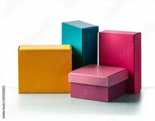 jolies boite de couleurs métallisées, emballage et boite cadeau en ia