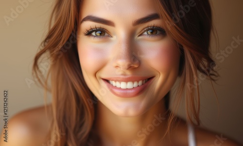 Smiling woman with natural beauty photo