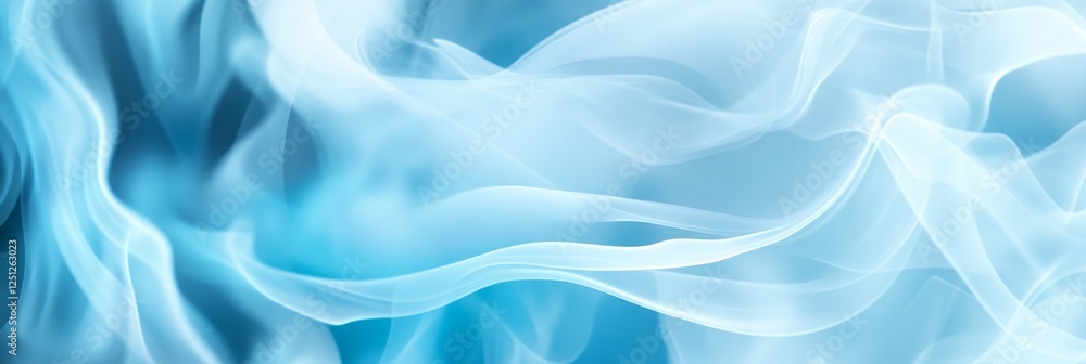 Abstract Flowing Translucent Blue Smoke With Smooth, Undulating Curves On A Dark Background Abstract Flowing Translucent Blue Smoke With Smooth, Undulating Curves On A Dark Background