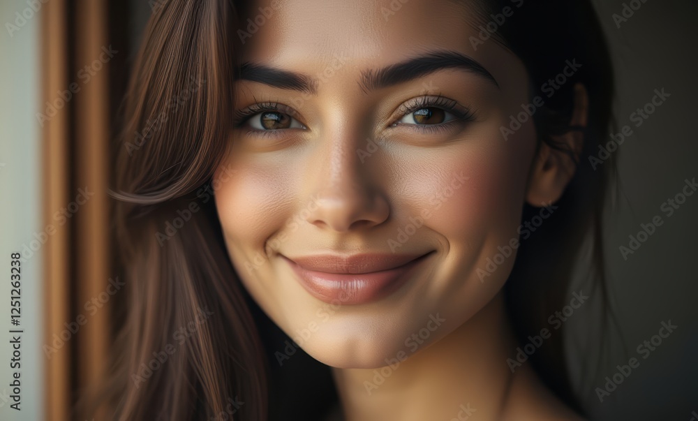 Smiling young woman with long hair Smiling young woman with long hair