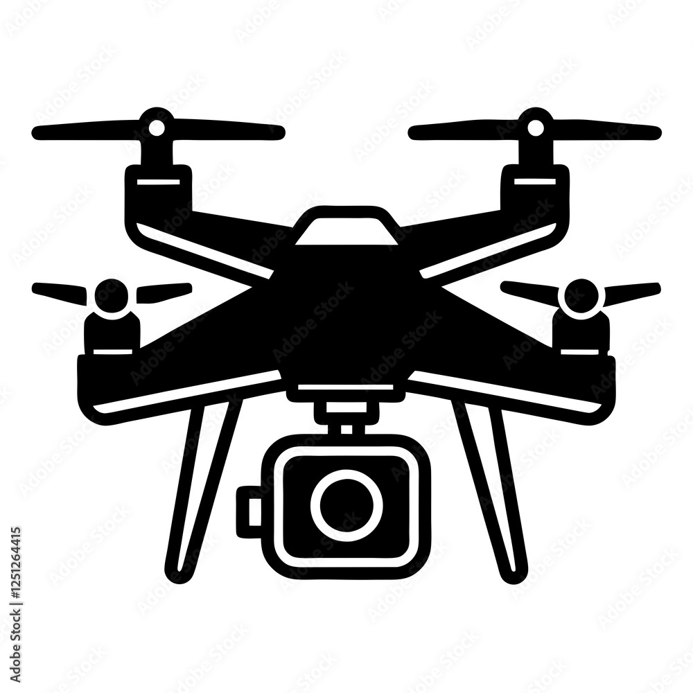 Drone camera vector art illustration Drone camera vector art illustration