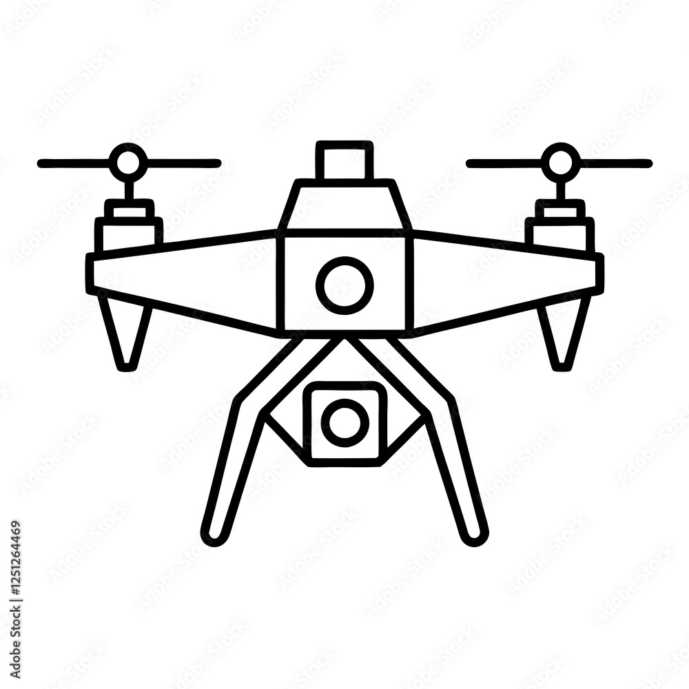 Drone camera vector art illustration Drone camera vector art illustration