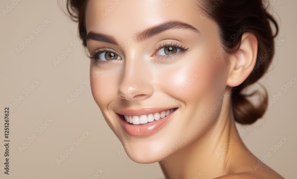 Smiling woman with radiant skin Smiling woman with radiant skin