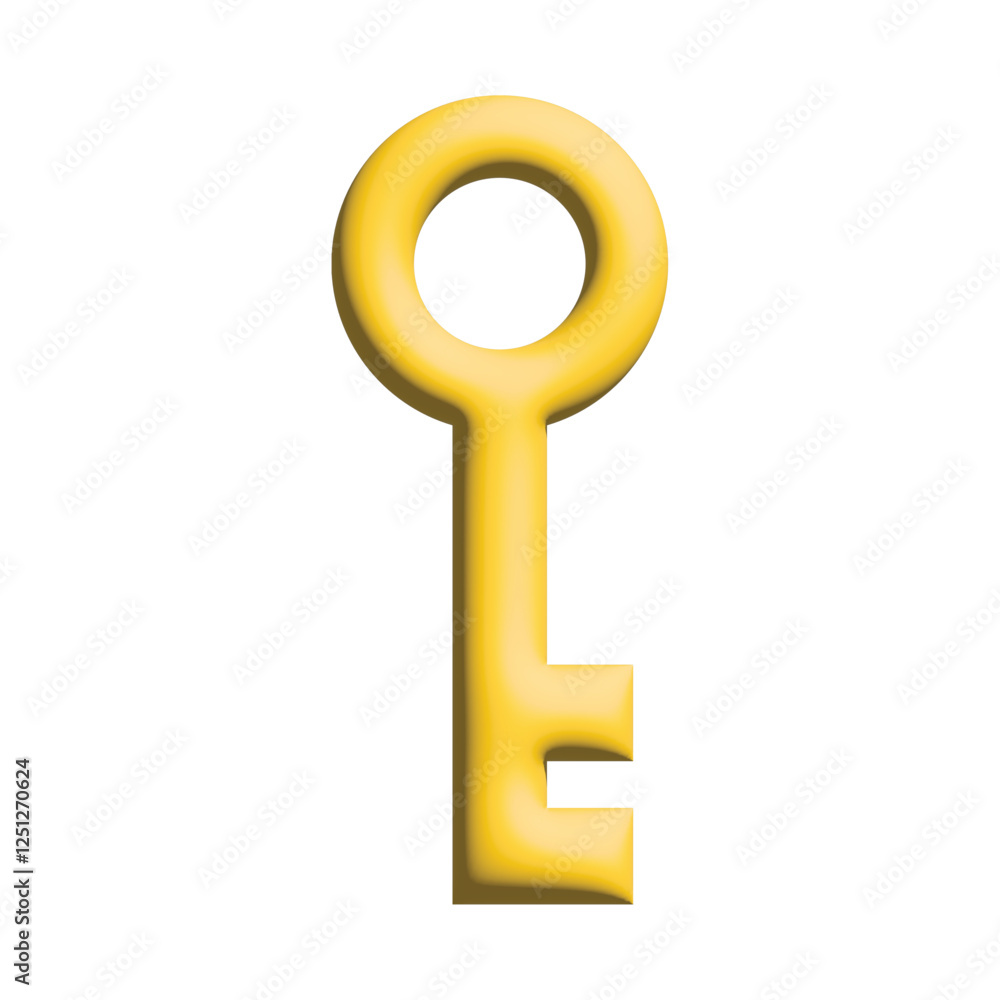 Key symbol icon - golden simple, isolated - vector Key symbol icon - golden simple, isolated - vector