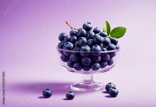 Purple background object Car filled with blueberries