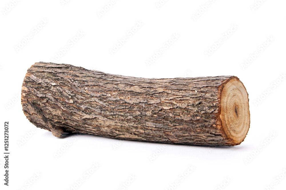 Willow log isolated over white background Willow log isolated over white background