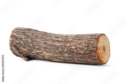 Willow log isolated over white background
