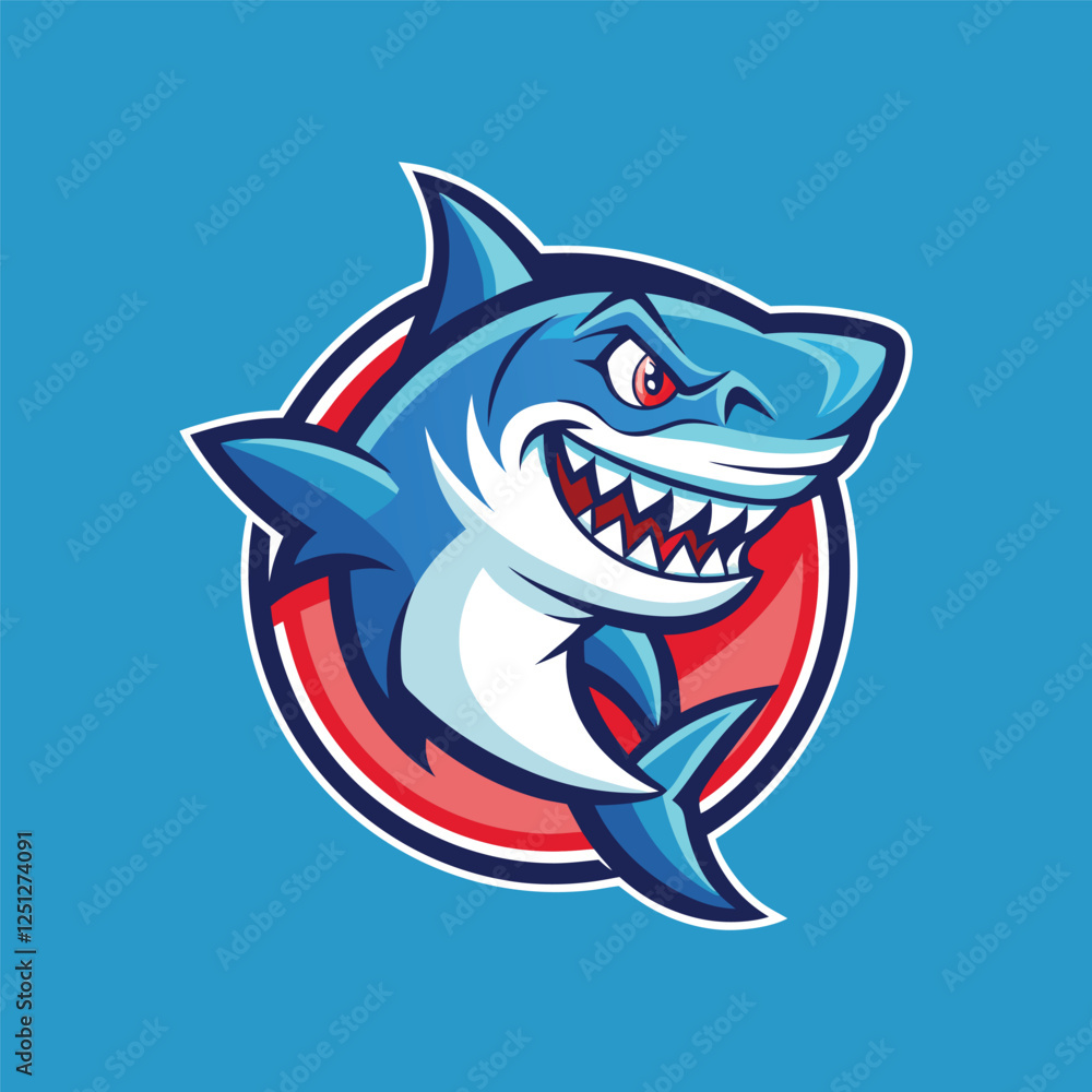 retro shark mascot logo vector-.eps retro shark mascot logo vector-.eps