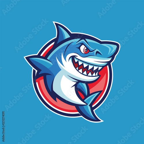 retro shark mascot logo vector-.eps