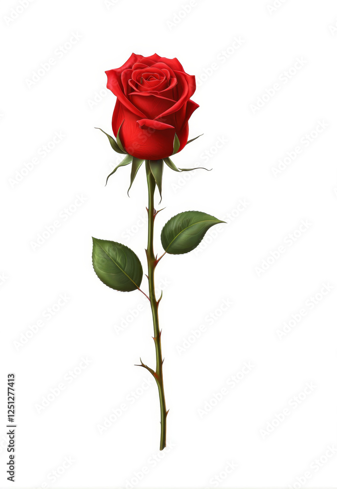 Single Red Rose Flower Vector Material Single Red Rose Flower Vector Material