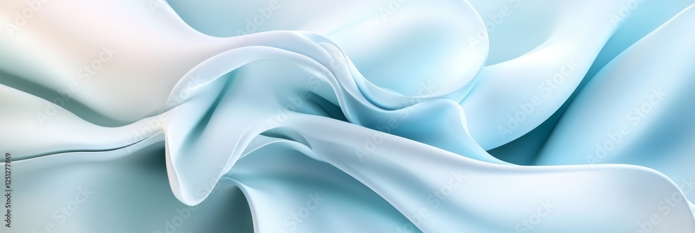 Fototapeta premium Abstract Soft Blue Wave Pattern With Minimalist Design. Flowing Monochromatic Background.