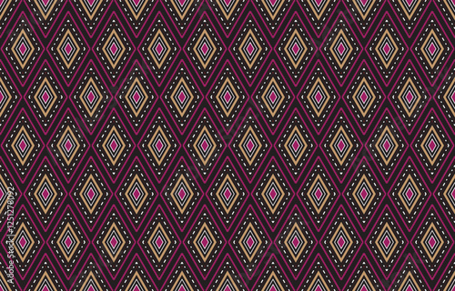 Vector seamless pattern tribal ethnic ornament, abstract geometric background illustration