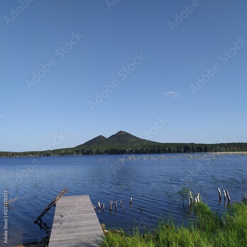 wooden pier on the lake
