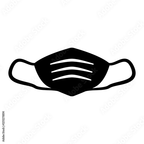 mouth mask icon, simple flat style, symbol vector illustration sign logo template pictogram, for ui or ux isolated on white for mobile app, editable