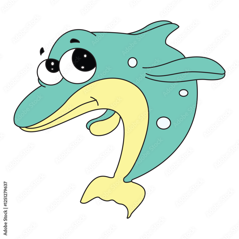 Naklejka premium Vector illustration showing a dolphin