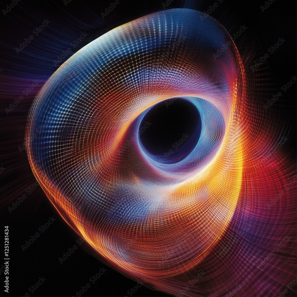 Abstract swirling light vortex, digital art, dark background, tech design Abstract swirling light vortex, digital art, dark background, tech design