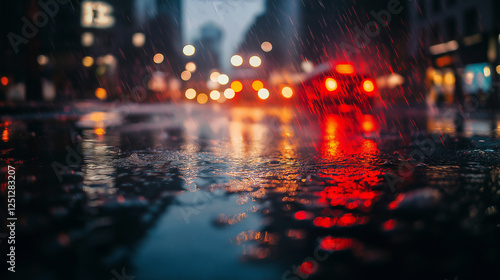 Wallpaper Mural Moody urban night scene with rain-soaked streets reflecting city lights, perfect for atmospheric city life, and cinematic aesthetics Torontodigital.ca