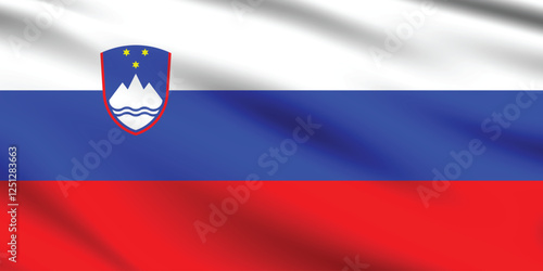 Free Download Slovenia flag official colors and proportion digital vector illustration. Pleated flag. - GFXLoad