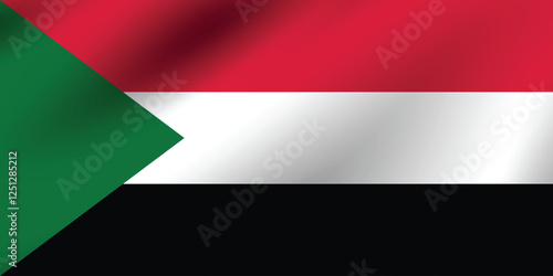 Sudan flag official colors and proportion digital vector illustration. Pleated flag. Free Download Sudan flag official colors and proportion digital vector illustration. Pleated flag. - GFXLoad