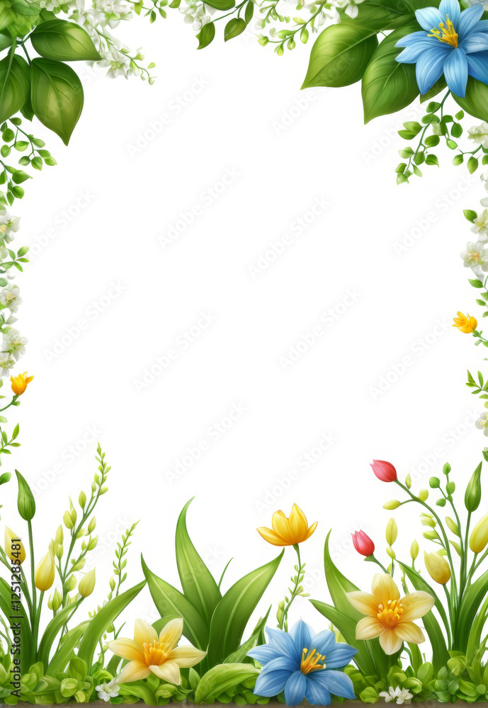 Spring Element Plant Border Cartoon Transparent Material Spring Element Plant Border Cartoon Transparent Material