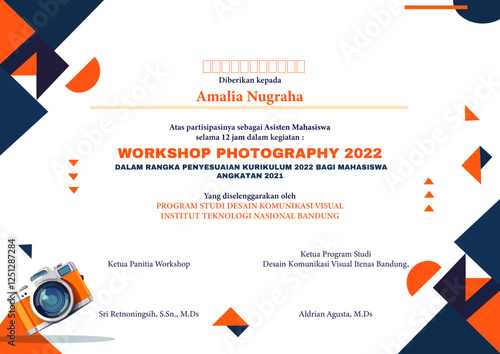  certificate of participation for a workshop on photography