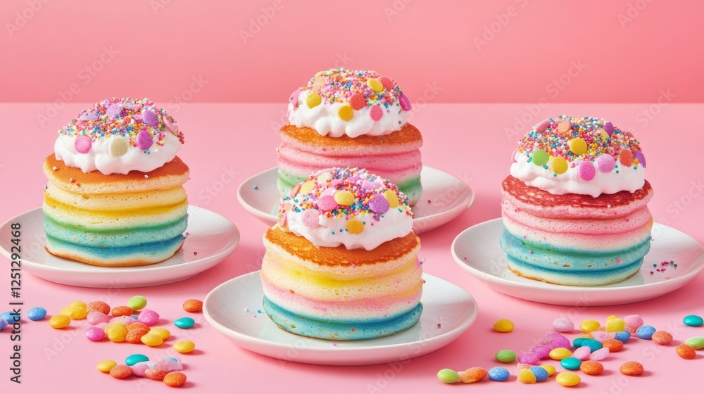 rainbow pancakes with colorful layers rainbow pancakes with colorful layers