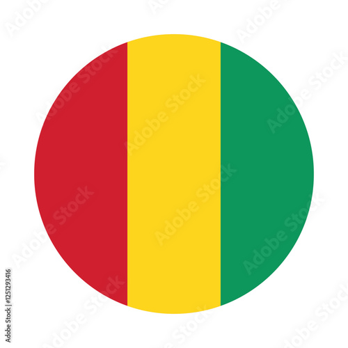 Flag of Guinea. Guinea circle flag logo icon computer vector illustration design