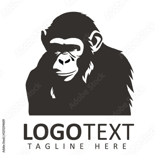creative and strong chimpanzee logo vector isolated on white background