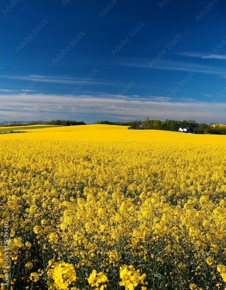 Fototapeta premium 菜の花畑と青空