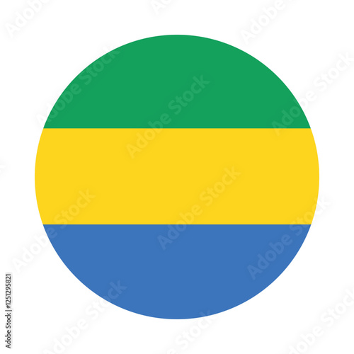 Free Download Flag of Gabon. Gabon circle flag logo icon digital vector illustration - GFXLoad