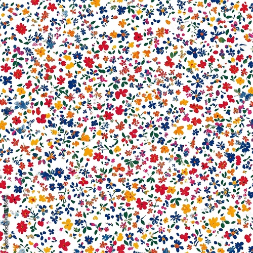 Seamless 12 x 12 inches baxkground of tiny flower elements.