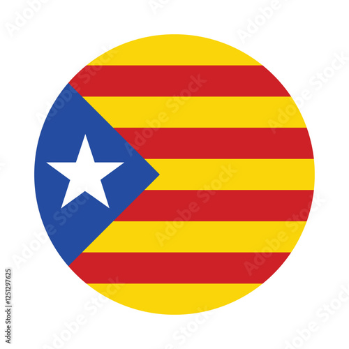 Free Download Flag of Catalonia. Catalonia circle flag logo icon digital vector illustration - GFXLoad
