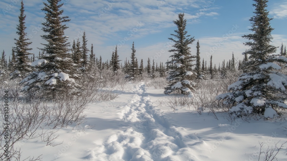 Snowy Path Through a Winter Wonderland in the Boreal Forest Snowy Path Through a Winter Wonderland in the Boreal Forest