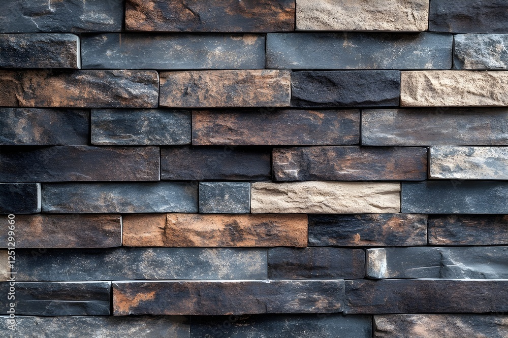 Exclusive brick background wall, classic modern touch. Dark brown, cream and soft gray brick look elegant, artistic lighting texture creates a dramatic effect, suitable for luxury interior decoration Exclusive brick background wall, classic modern touch. Dark brown, cream and soft gray brick look elegant, artistic lighting texture creates a dramatic effect, suitable for luxury interior decoration