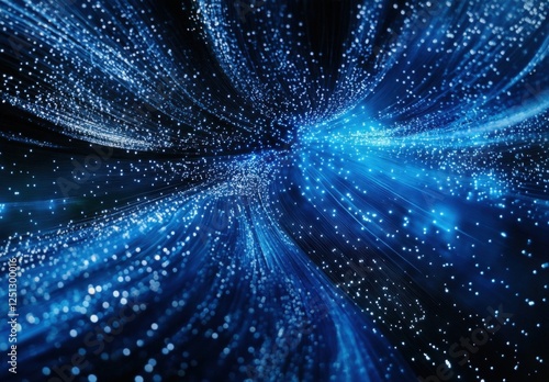 Abstract blue background motion transformation movement grow dots lines connect pattern of future innovation technology digital business concept with network for decentralize communication