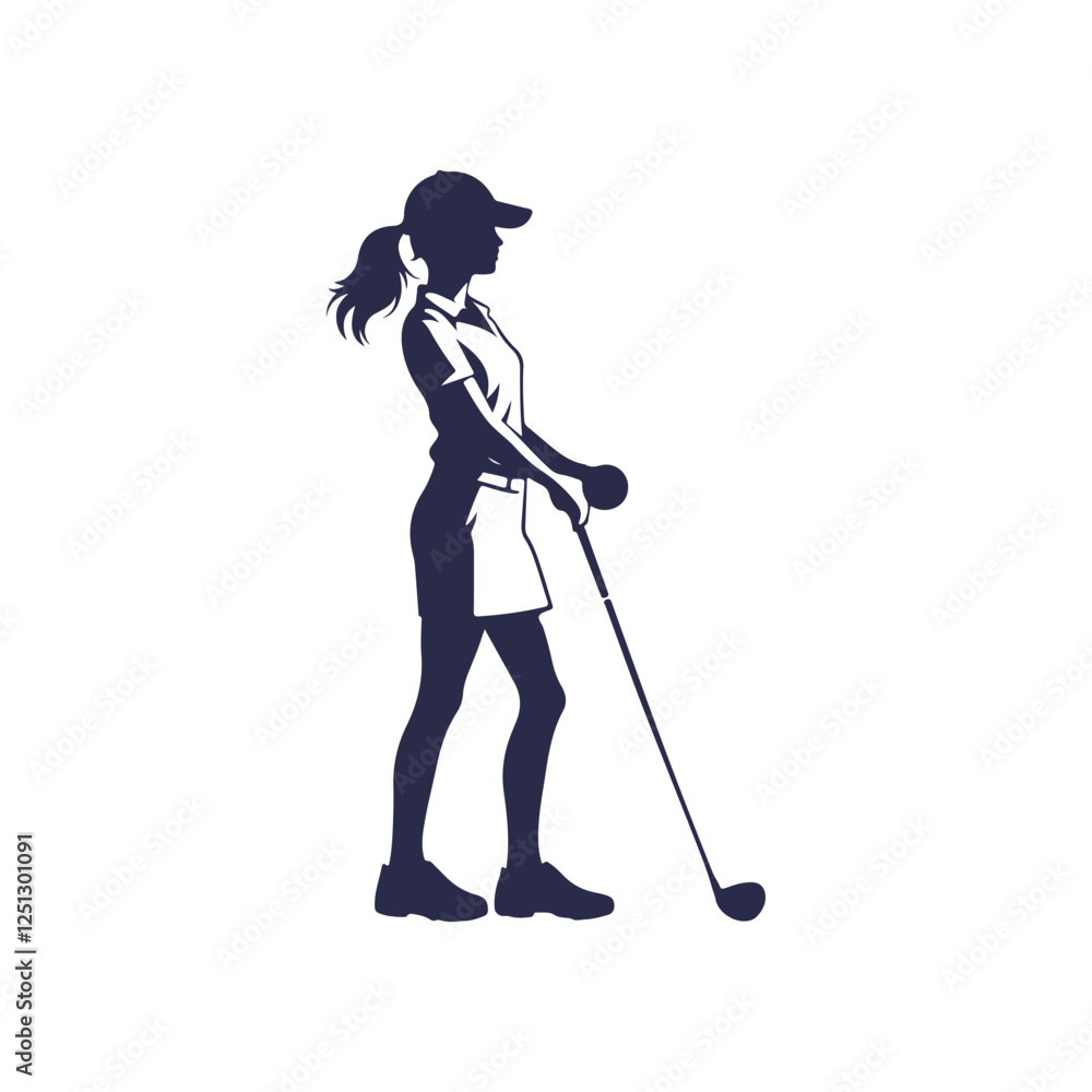 Golf player Silhouette Vector Design Illustration Golf player Silhouette Vector Design Illustration