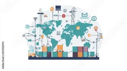 Global Supply Chain and Logistics Illustration
