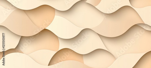 Minimalist Abstract Background, Seamless, 3D Wave-Like Texture, Neutral Background Designs photo