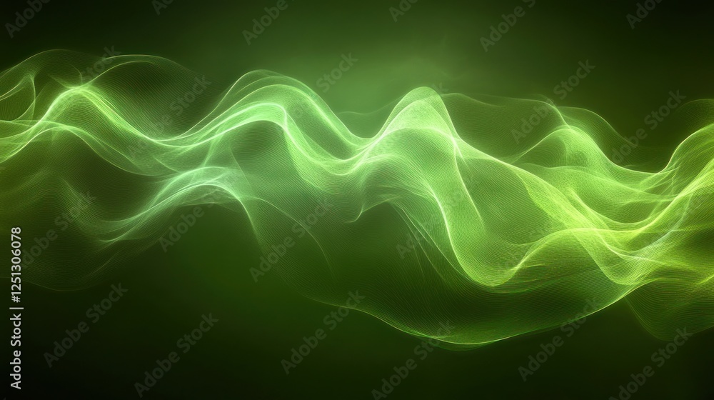 Green energy wave flowing, dark background, website banner Green energy wave flowing, dark background, website banner
