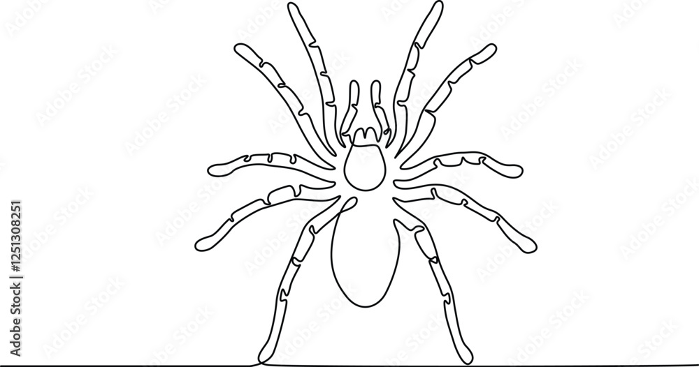 Continuous line drawing of spider elegance minimalist artwork. Continuous line drawing of spider elegance minimalist artwork.