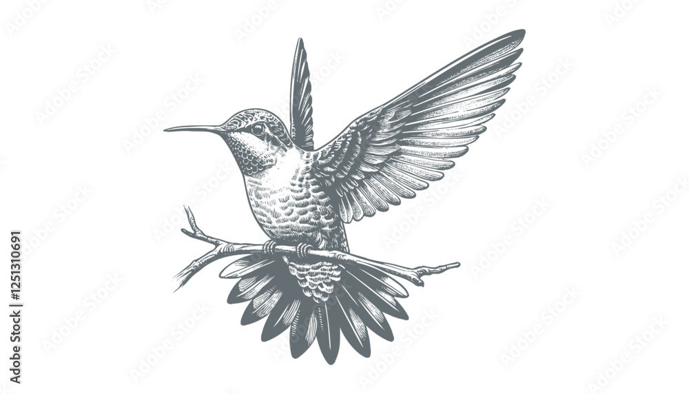 Obraz premium hummingbird vector | bird vector | hummingbird illustration | hummingbird silhouette | hummingbird tattoo | hummingbird engraving | hummingbird drawing