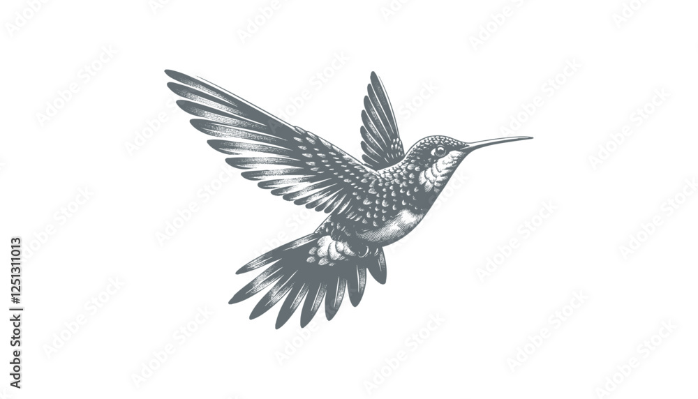 Obraz premium hummingbird vector | bird vector | hummingbird illustration | hummingbird silhouette | hummingbird tattoo | hummingbird engraving | hummingbird drawing