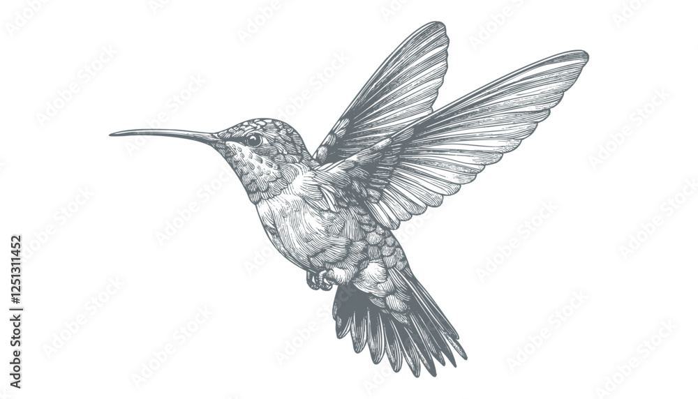 Obraz premium hummingbird vector | bird vector | hummingbird illustration | hummingbird silhouette | hummingbird tattoo | hummingbird engraving | hummingbird drawing